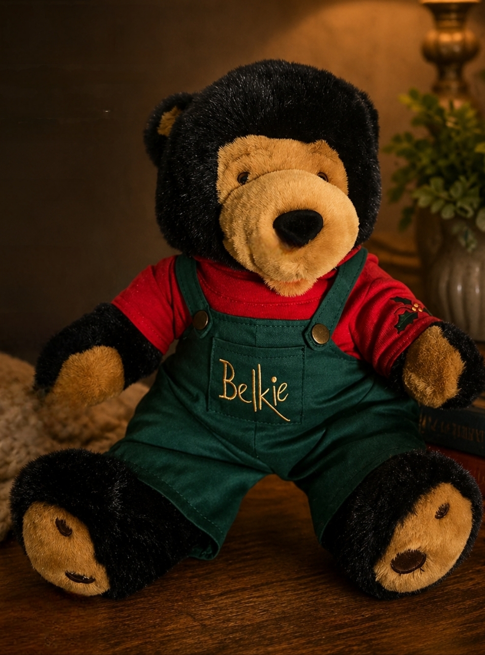 2002 Belkie Bear  Holiday Plush – Holly Sleeve – Vintage – No Tags/Box